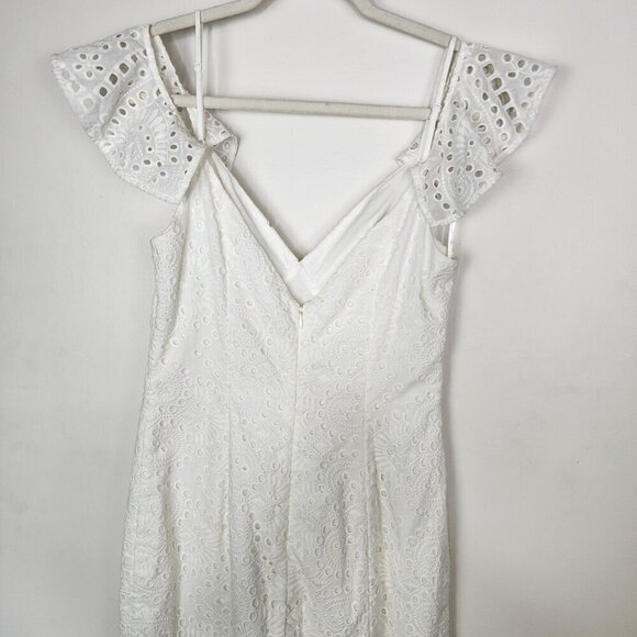 Yumi Kim Off the Shoulder Mermaid Silhouette Eyelet Maxi Dress Small - Picture 9 of 16